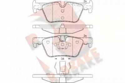R BRAKE rb2049 -  Комплект тормозных колодок, дисковый тормоз